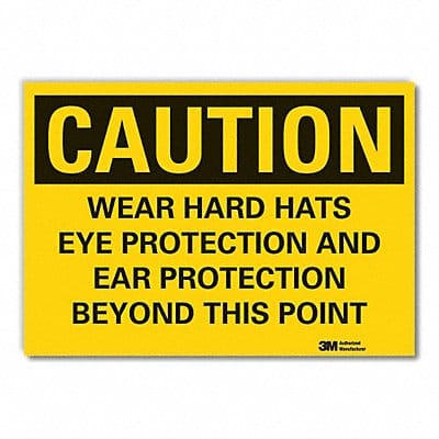 Hard Hats Caution Rflct Label 7inx10in