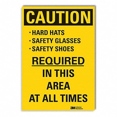 Hard Hat Caution Rflctv Label 5inx3.5in