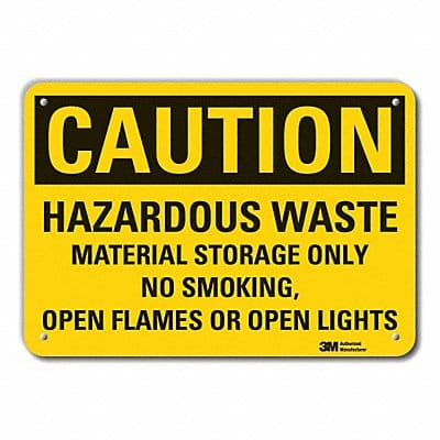 Rflct Hzrdous Waste Caution Sign 7x10in