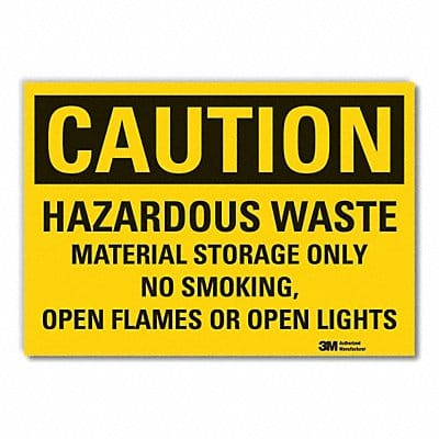 Hazardous Waste Caution RflctvLbl 7x10in