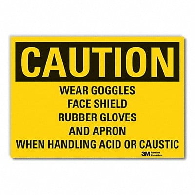 Eye  Hand Caution Rflct Lbl 10inx14in