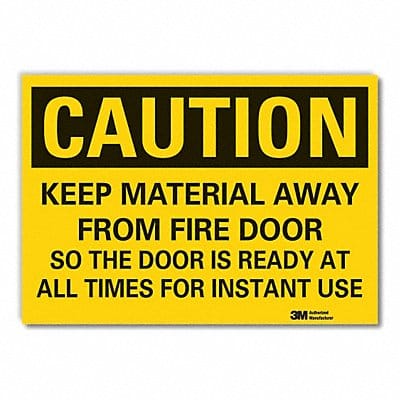 Fire Door Caution Rflctv Label 7x10in