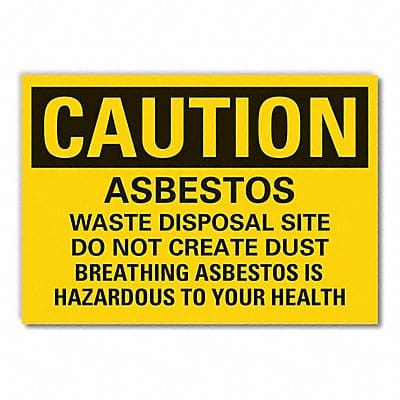 Asbestos Caution Rflctv Label 3.5inx5in