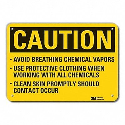 Rflct PPE Caution Sign 7x10in Aluminum