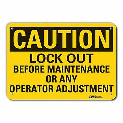 Rflct Lockout Tagout Caut Sign 10x14in