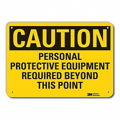 Rflctv Ppe Caution Sign 10x14in Aluminum