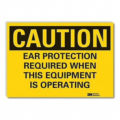 Hearing Caution Rflct Label 10inx14in