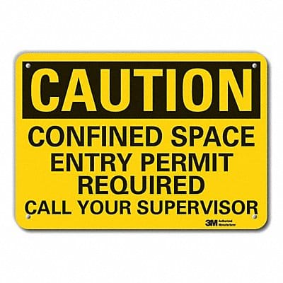 Rflct Confined Space Caution Sign 7x10in