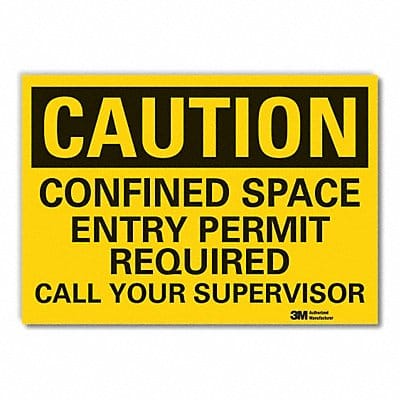 Confined Space Caution Rflctv Lbl 7x10in