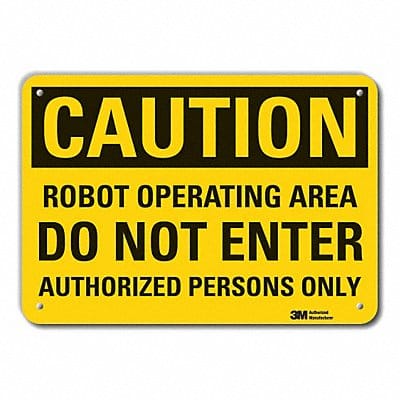 Caution Sign 7 in x 10 in Aluminum