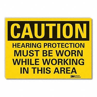 Hearing Caution Rflctv Label 10inx14in