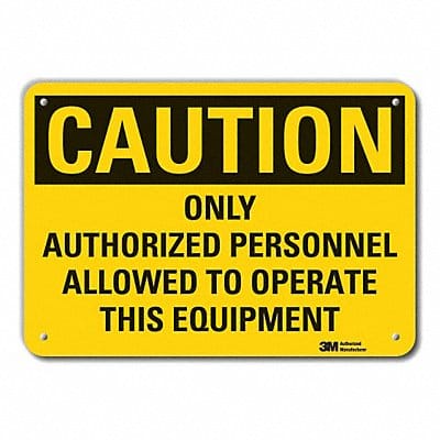 Rflct Auth Personnel Caution Sign 7x10in