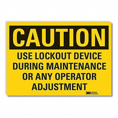 Lockout Tagout Caution Rflct Lbl 7x10in