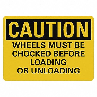 Chock Wheels Caution Rflctv Labl 10x14in