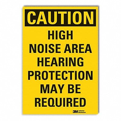 Hearing Caution Rflctv Label 5inx7in