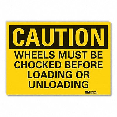 Chock Wheels Caution Rflctv Labl 3.5x5in