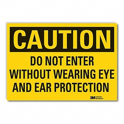 Eye  Ear Caution Rflct Lbl 7inx10in