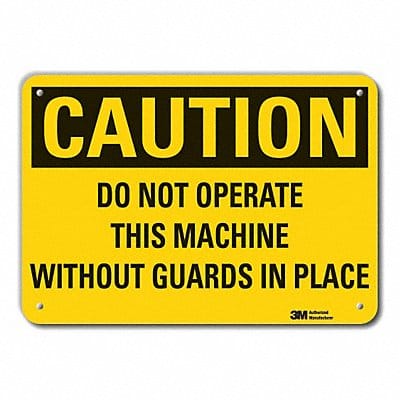 Rflct Machine Guard Caution Sign 10x14in