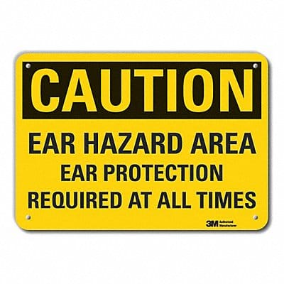 Rflct Hearing Caution Sign 7x10in Alum