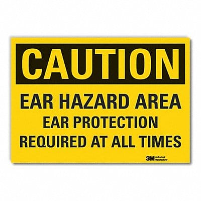 Hearing Caution Rflct Label 10inx14in