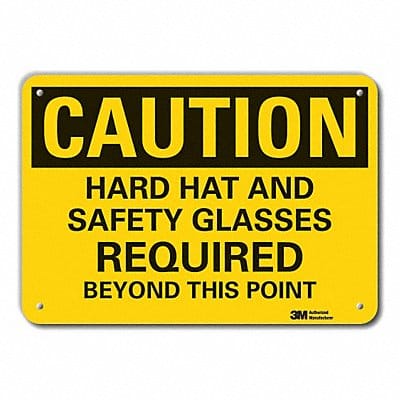 Caution Sign 7 in x 10 in Aluminum