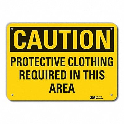 Rflct PPE Caution Sign 10x14in Alum