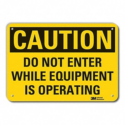 Rflct Mach Operation Caut Sign 7x10in