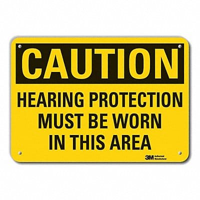 Rflct Hearing Caution Sign 7x10in Alum