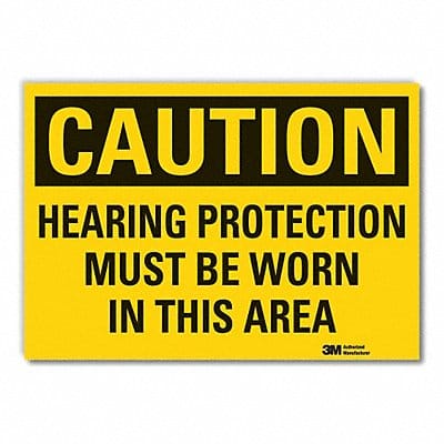 Hearing Caution Rflctv Label 7inx10in