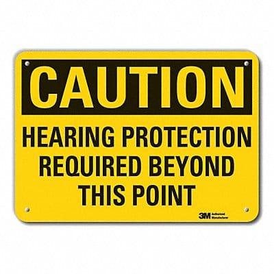 Rflctv Hearing Caution Sign 10x14in Alum