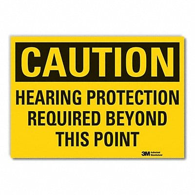 Hearing Caution Rflctv Label 10inx14in