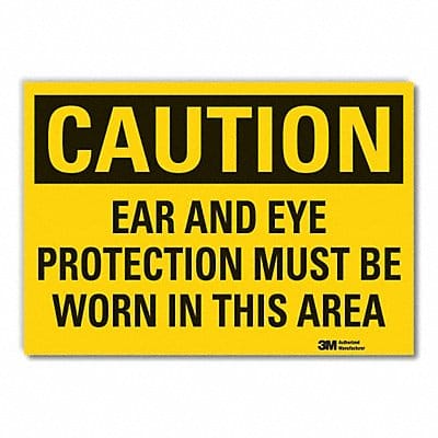 Eye  Ear Caution Rflctv Label 7inx10in