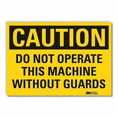 Machine Guards Caution Rflct Lbl 7x10in