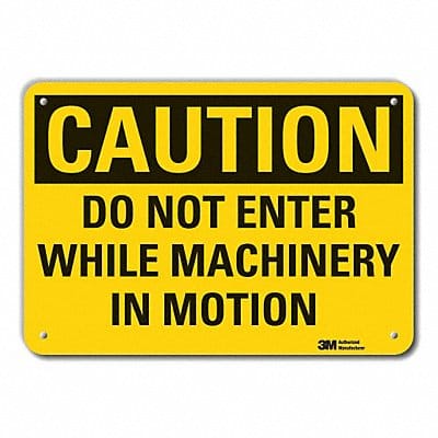 Rflctv Mach Operation Caut Sign 10x14in