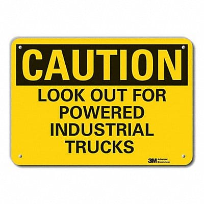 Rflct Lift Truck Trfc Caut Sign 7x10in