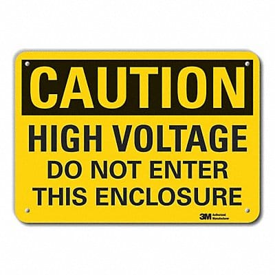 Rflctv High Voltage Caut Sign 10x14in