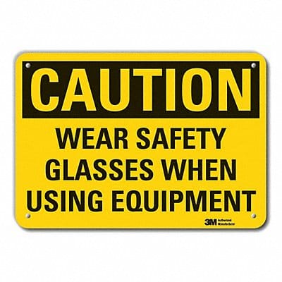 Rflct Eye Caution Sign 10x14in Alum