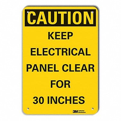 Rflct Elec Panel Caut Sign 10x14in Alum