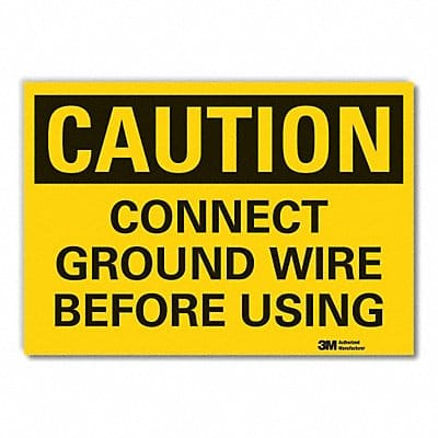 Grounding Caution Rflct Label 7inx10in