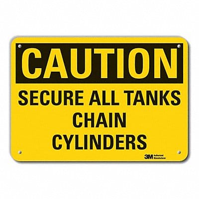 Rflct Cyl Handling Caution Sign 7x10in