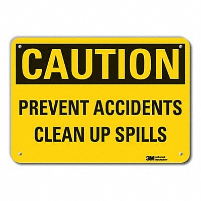 Rflct Spill Control Caution Sign 10x14in