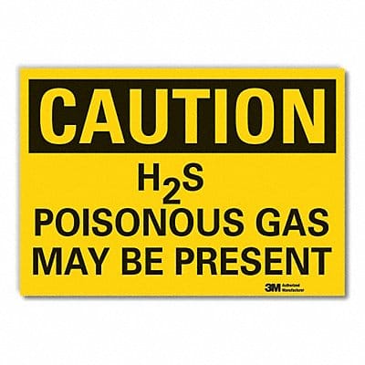 H(2)S Poison Gas Caut Rflct Lbl 7x10in