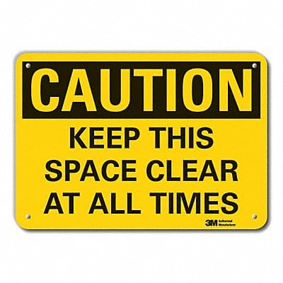 Rflctv Keep Clear Cautn Sign 7x10in Alum