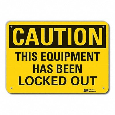 Rflct Lockout Tagout Caution Sign 7x10in