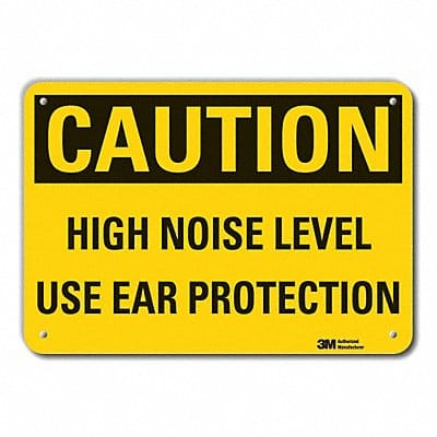 Rflctv Hearing Caution Sign 10x14in Alum