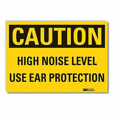 Hearing Caution Rflctv Label 10inx14in