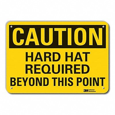 Caution Sign 7 in x 10 in Aluminum