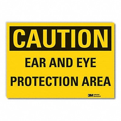 Eye  Ear Caution Rflctv Label 7inx10in