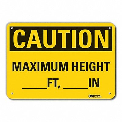 Caution Sign 7 in x 10 in Aluminum