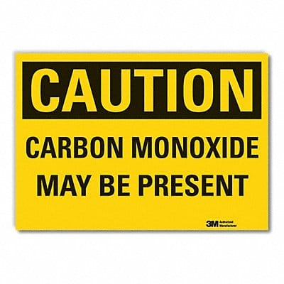 Carbon Monoxide Caution Rflct Lbl 5x7in